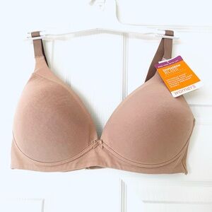 NWT 💛 Warner’s Invisible Bliss T-Shirt Bra | Cotton Comfort | Wireless | Nude